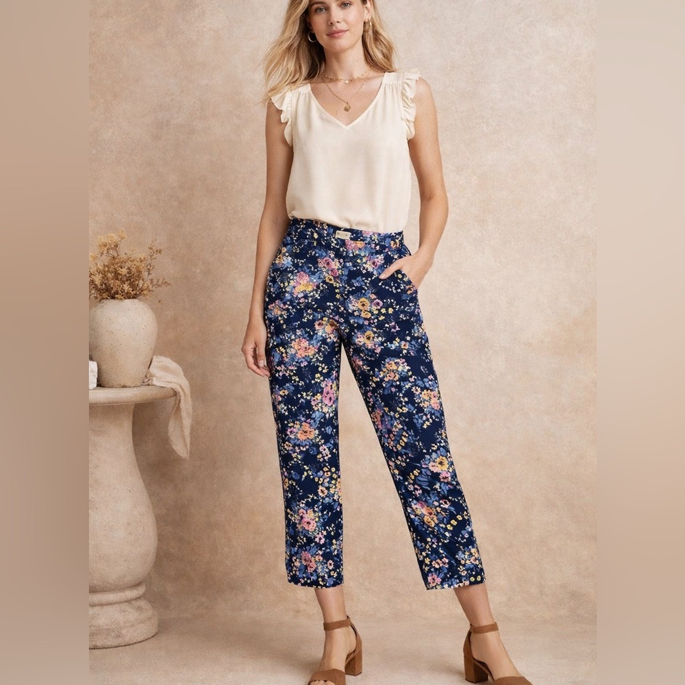 Laundry by Shelli Segal Floral Ankle Pants – Size 8